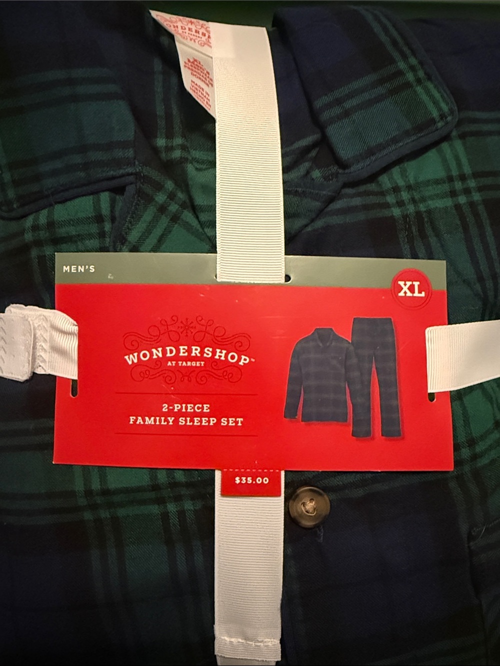 Wondershop Men’s Navy Plaid Pajama Set